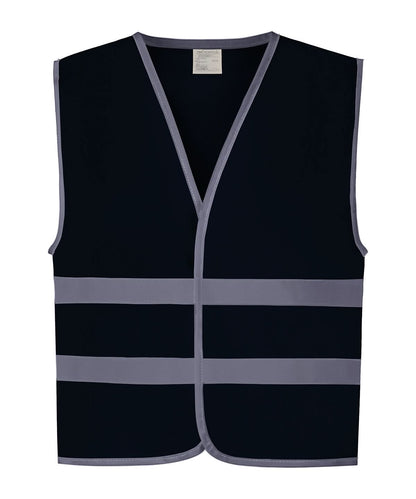 Yoko HV Reflective Border Kids Waistcoat Hvw102Ch YK102 - Navy - Customisable HV Vest