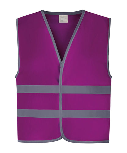 Yoko HV Reflective Border Kids Waistcoat Hvw102Ch YK102 - Raspberry - Customisable HV Vest