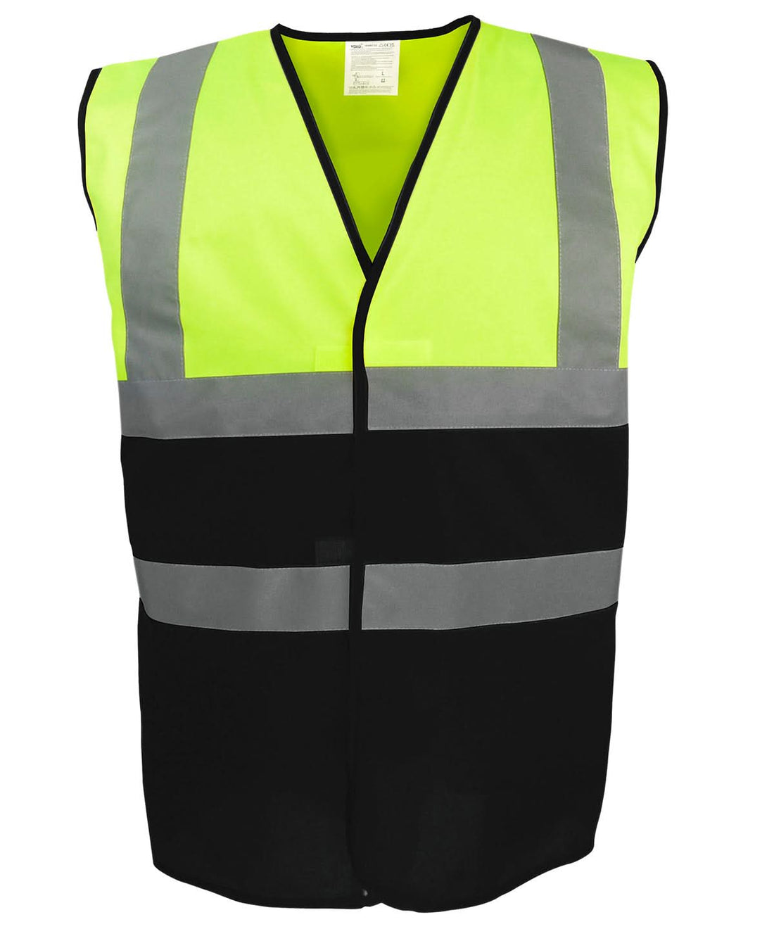 Yoko Vis YellowBlack HV Two Tone Waistcoat Hvw122 YK107 - Hi-vis Yellow Black - Customisable Hi-Vis Vest