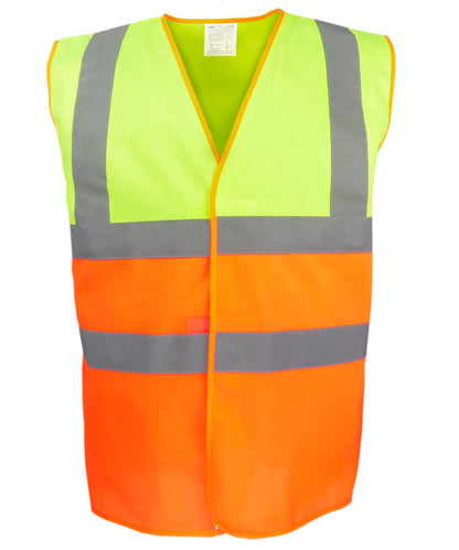 Yoko Vis YellowBlack HV Two Tone Waistcoat Hvw122 YK107 - Hi-vis Yellow Orange - Customisable Hi-Vis Vest