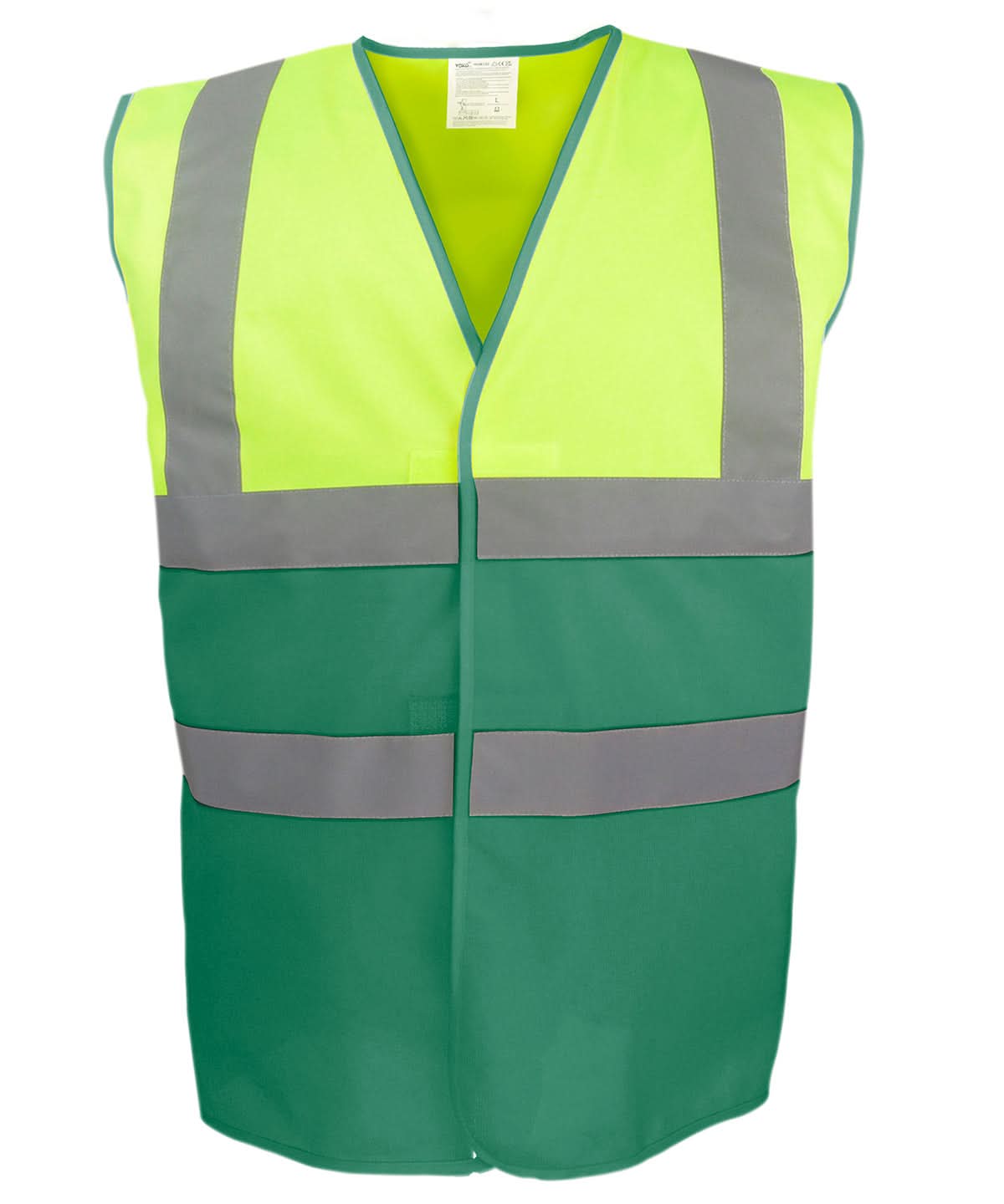 Yoko Vis YellowBlack HV Two Tone Waistcoat Hvw122 YK107 - Hi-vis Yellow Paramedic Green - Customisable Hi-Vis Vest