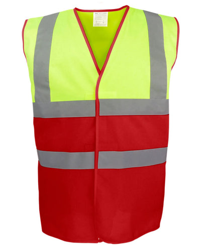 Yoko Vis YellowBlack HV Two Tone Waistcoat Hvw122 YK107 - Hi-vis Yellow Red - Customisable Hi-Vis Vest
