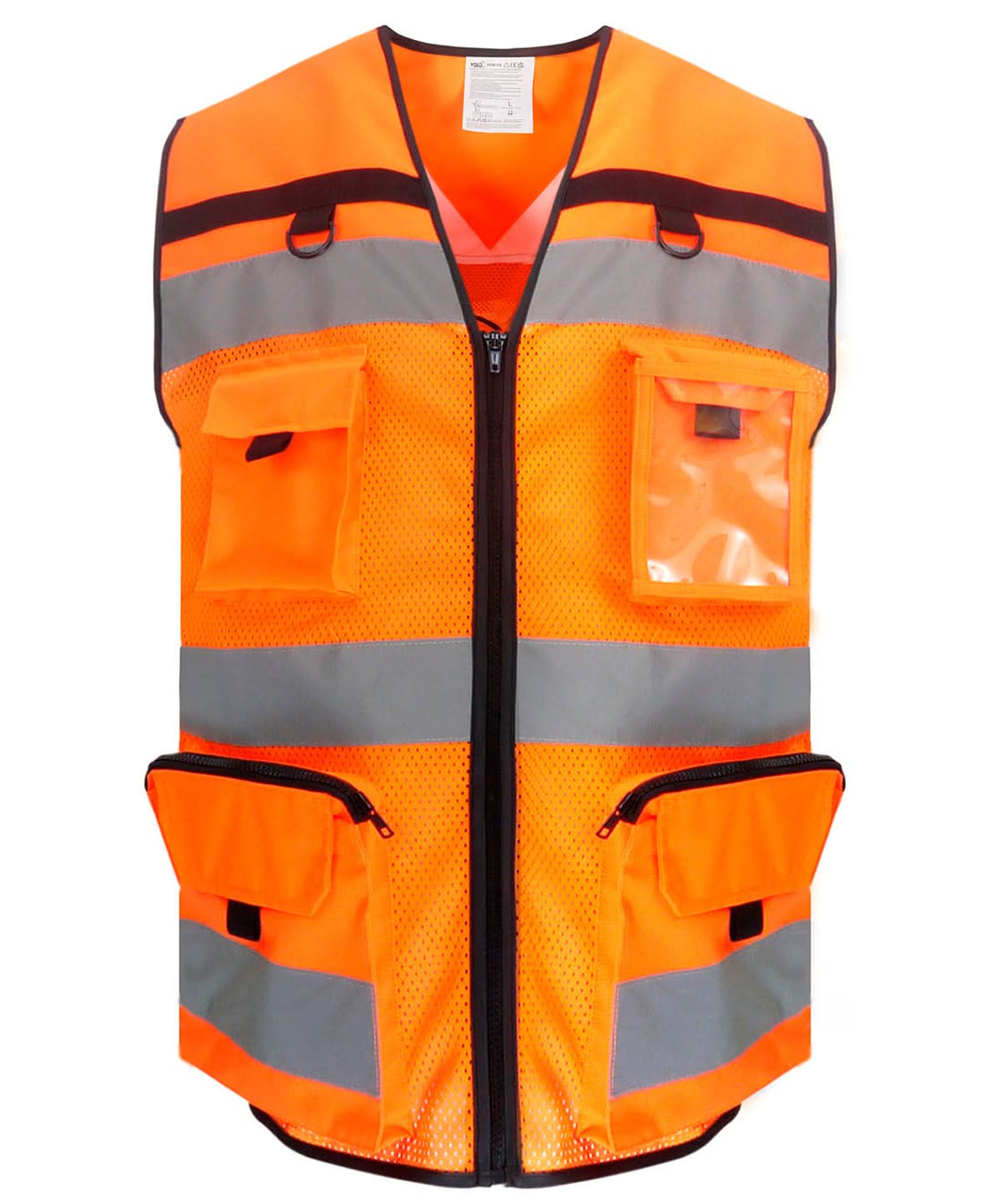 Yoko Vis Orange Mesh HV Ripstop Tool Vest Hvw108 YK108 - Hi-vis Orange Mesh - Customisable HV Vest