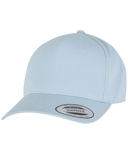 Flexfit By Yupoong 5 Panel Curved Classic Snapback 7707 YP058 - Light Blue One size - Customisable Caps