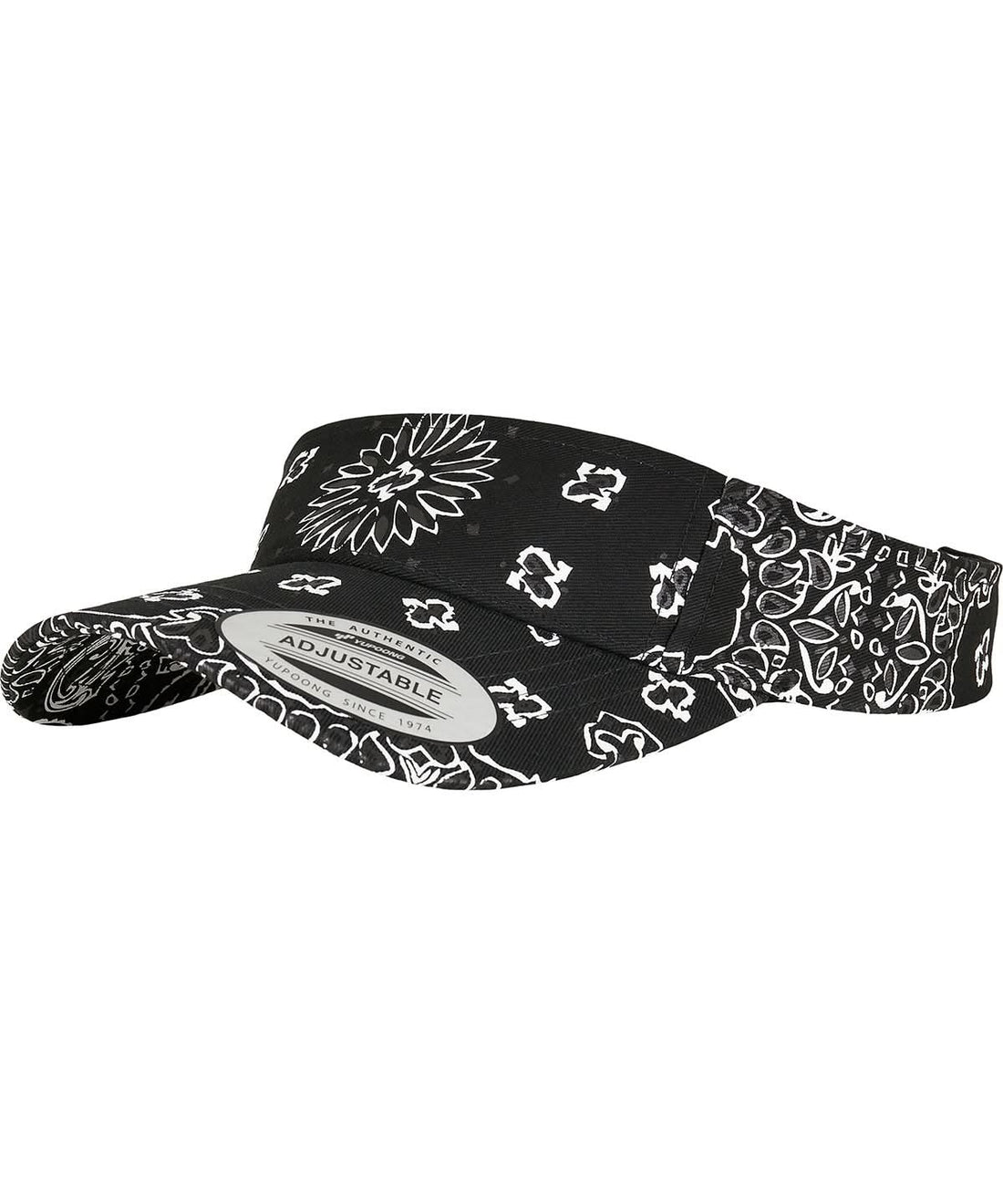 Flexfit By Yupoong Bandana Print Visor 8888Bp YP143 - Black One size - Customisable Caps
