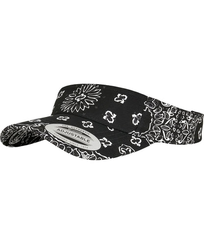 Flexfit By Yupoong Bandana Print Visor 8888Bp YP143 - Black One size - Customisable Caps