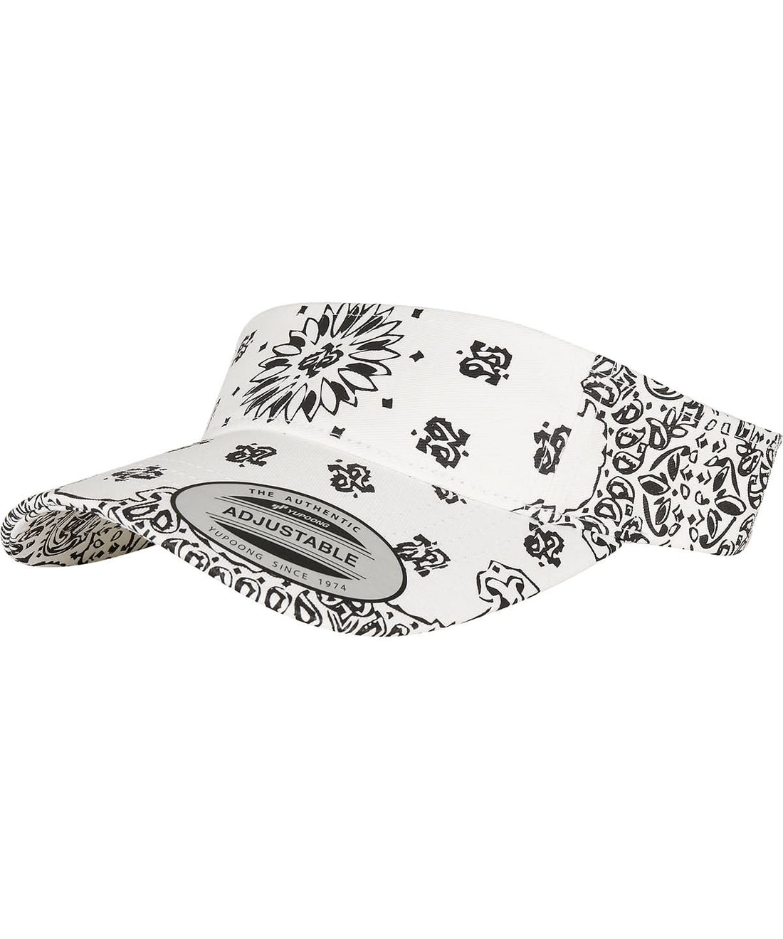 Flexfit By Yupoong Bandana Print Visor 8888Bp YP143 - White One size - Customisable Caps