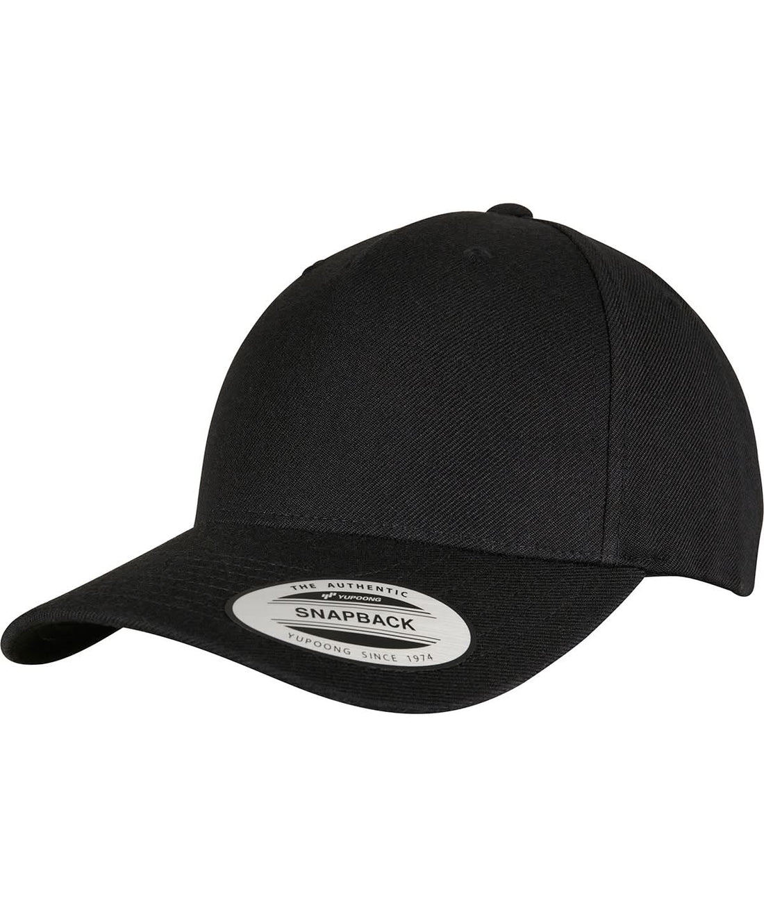 Flexfit By Yupoong Yp Classics 5 Panel Premium Curved Visor Snapback Cap 5789M YP158 - Black One size - Customisable Caps