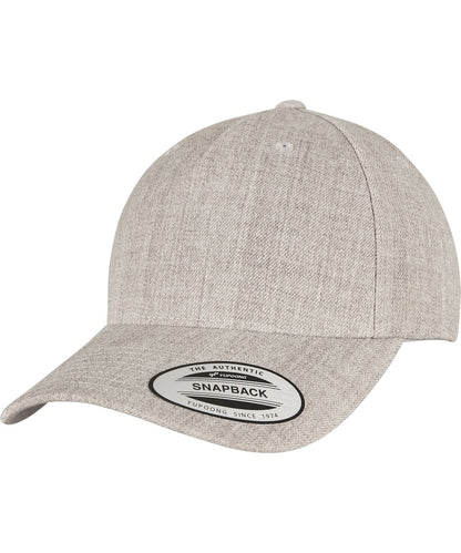 Flexfit By Yupoong Yp Classics 5 Panel Premium Curved Visor Snapback Cap 5789M YP158 - Heather Grey One size - Customisable Caps