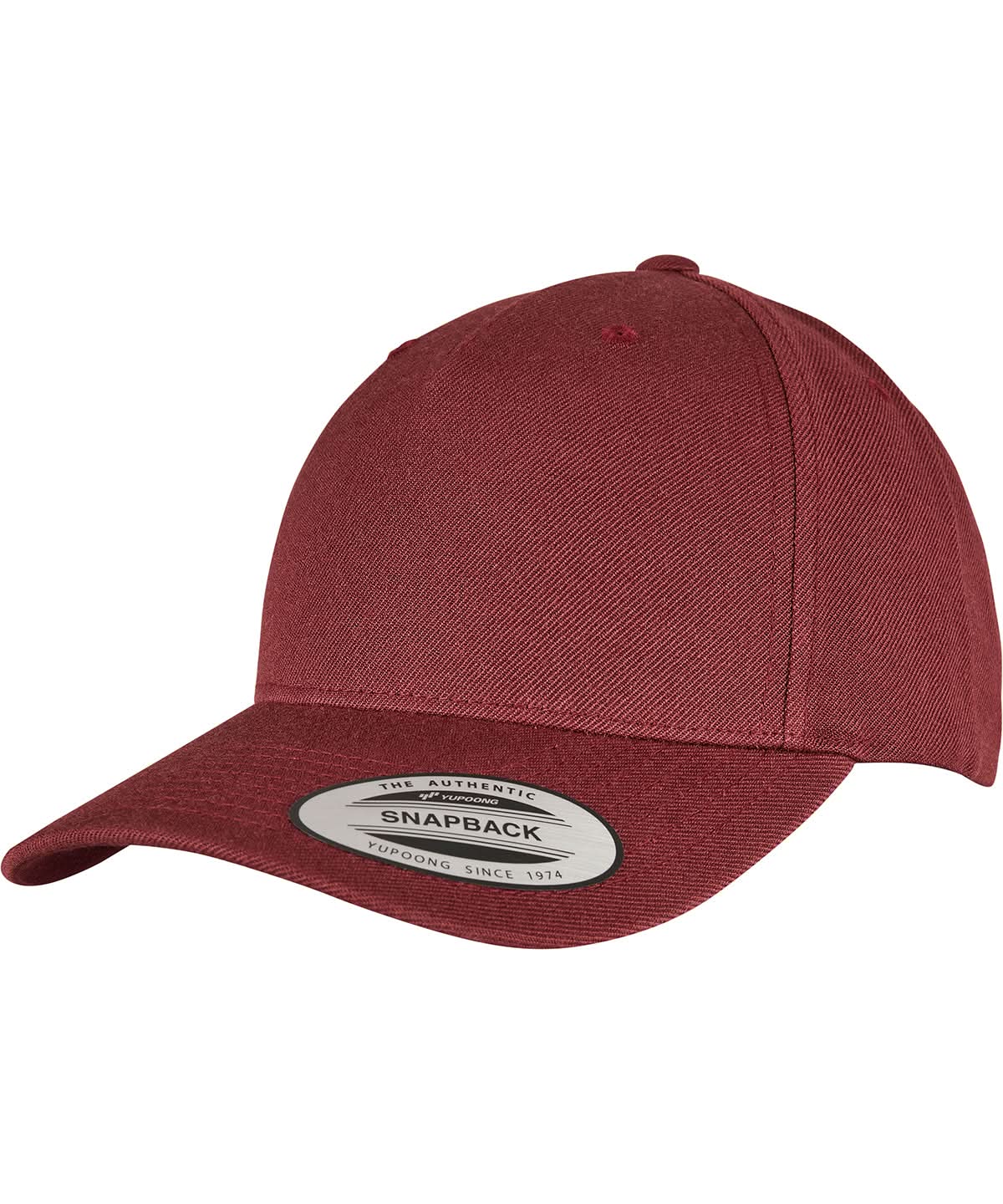 Flexfit By Yupoong Yp Classics 5 Panel Premium Curved Visor Snapback Cap 5789M YP158 - Maroon One size - Customisable Caps