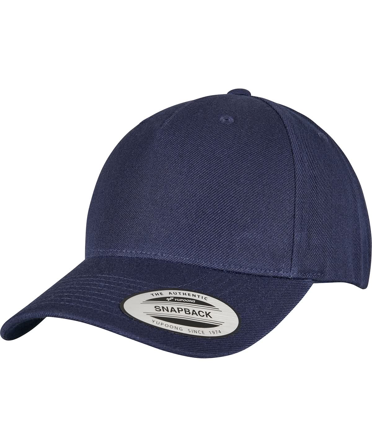 Flexfit By Yupoong Yp Classics 5 Panel Premium Curved Visor Snapback Cap 5789M YP158 - Navy One size - Customisable Caps