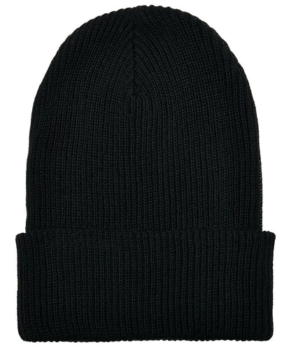 Flexfit By Yupoong Recycled Yarn Ribbed Knit Beanie 1504Ry YP191 - Black One size - Customisable Beanies
