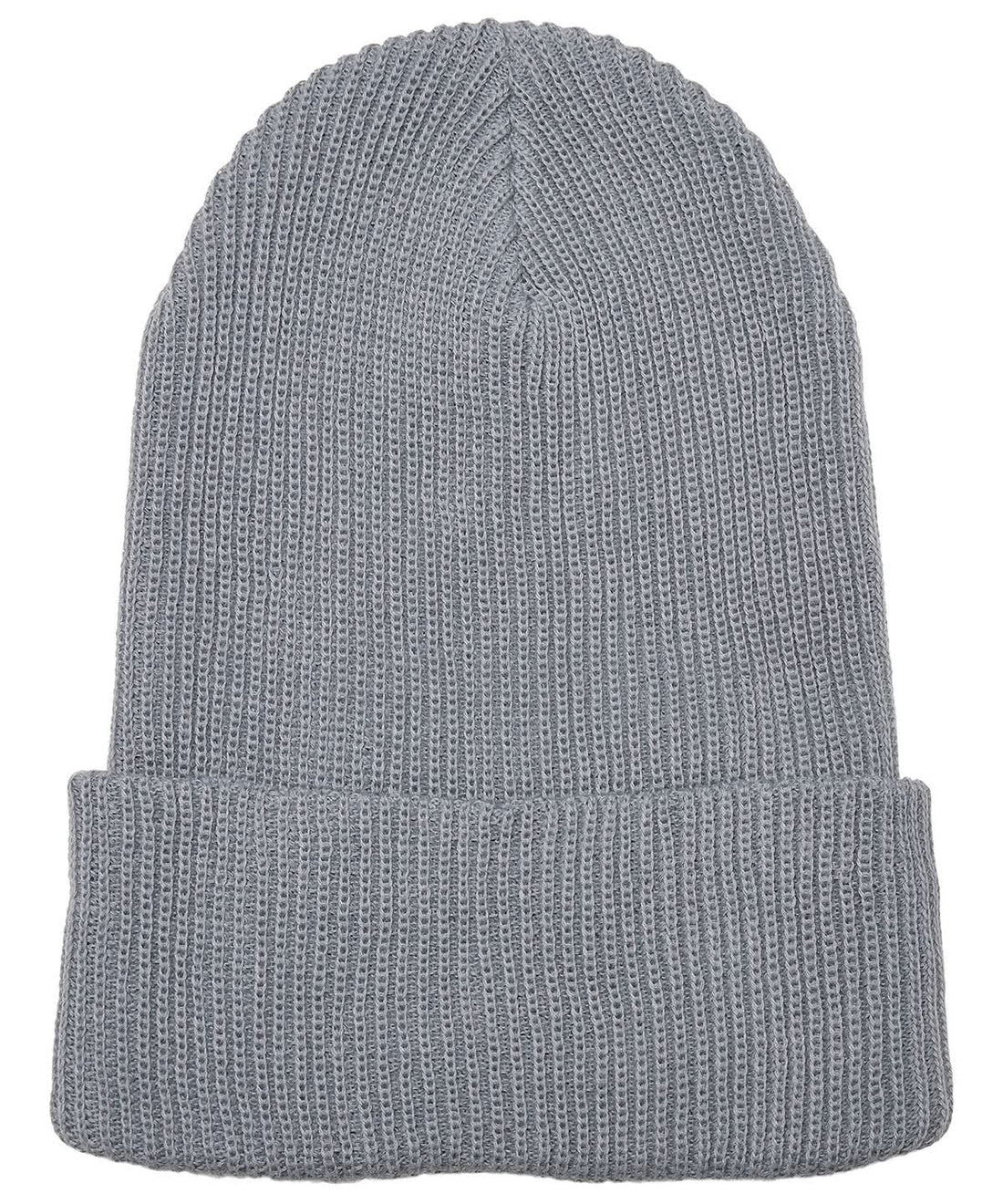 Flexfit By Yupoong Recycled Yarn Ribbed Knit Beanie 1504Ry YP191 - Grey One size - Customisable Beanies