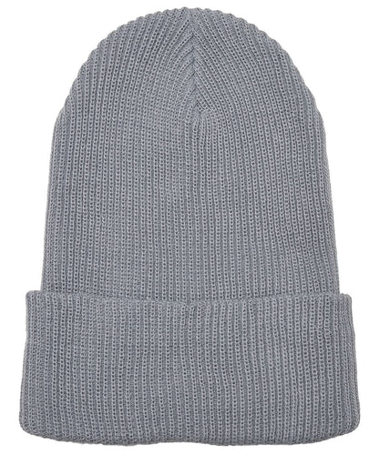 Flexfit By Yupoong Recycled Yarn Ribbed Knit Beanie 1504Ry YP191 - Grey One size - Customisable Beanies
