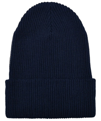 Flexfit By Yupoong Recycled Yarn Ribbed Knit Beanie 1504Ry YP191 - Navy One size - Customisable Beanies