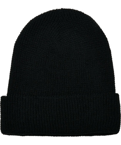 Flexfit By Yupoong Recycled Yarn Waffle Knit Beanie 1505Ry YP192 - Black One size - Customisable Beanies