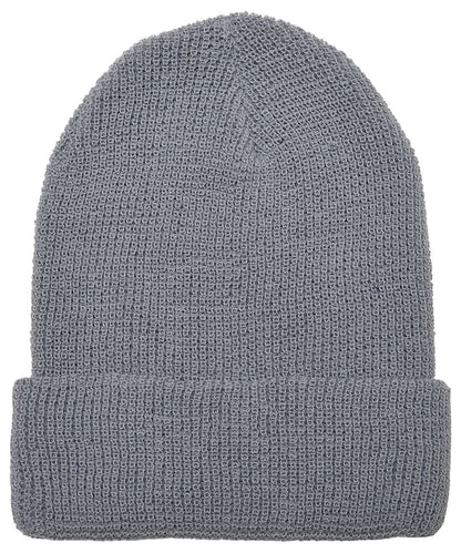 Flexfit By Yupoong Recycled Yarn Waffle Knit Beanie 1505Ry YP192 - Grey One size - Customisable Beanies