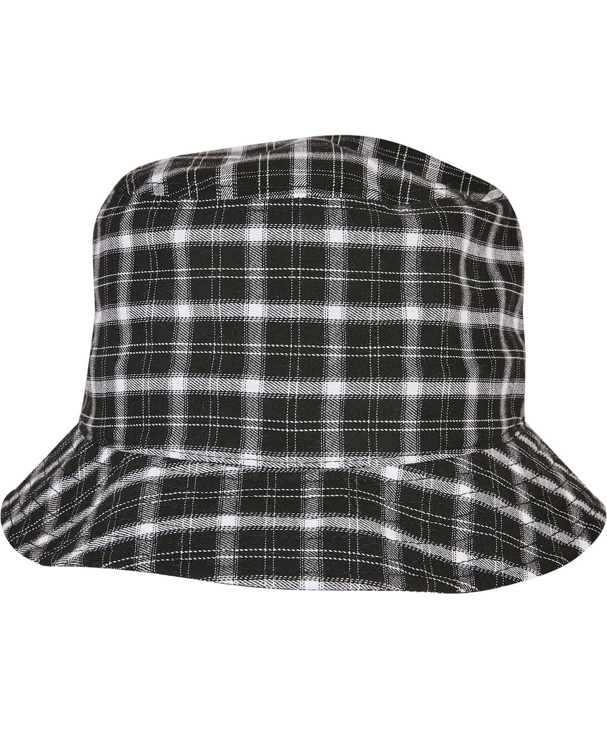 Flexfit By Yupoong Check Bucket Hat 5003C YP198 - Black Grey One size - Customisable Hats