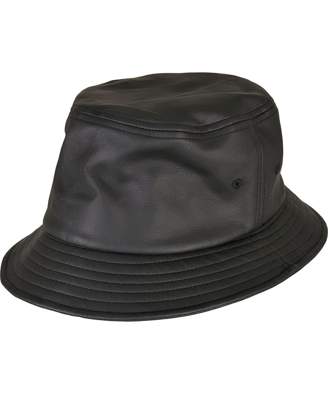 Flexfit By Yupoong Imitation Leather Bucket Hat 5003Il YP201 - Black One size - Customisable Hats