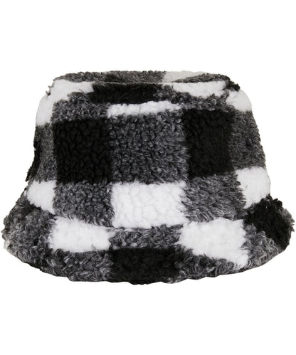 Flexfit By Yupoong Sherpa Check Bucket Hat 5003Sc YP205 - White Black One size - Customisable Hats