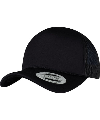 Flexfit By Yupoong Foam Trucker Cap Curved Visor 6005Fc YP208 - Black Black Black One size - Customisable Caps