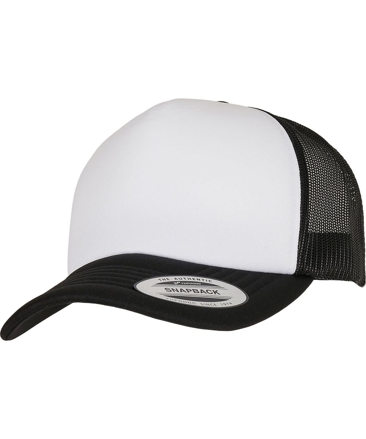 Flexfit By Yupoong Yp Classics Curved Foam Trucker Cap White Front 6320W YP227 - Black White Black One size - Customisable Caps