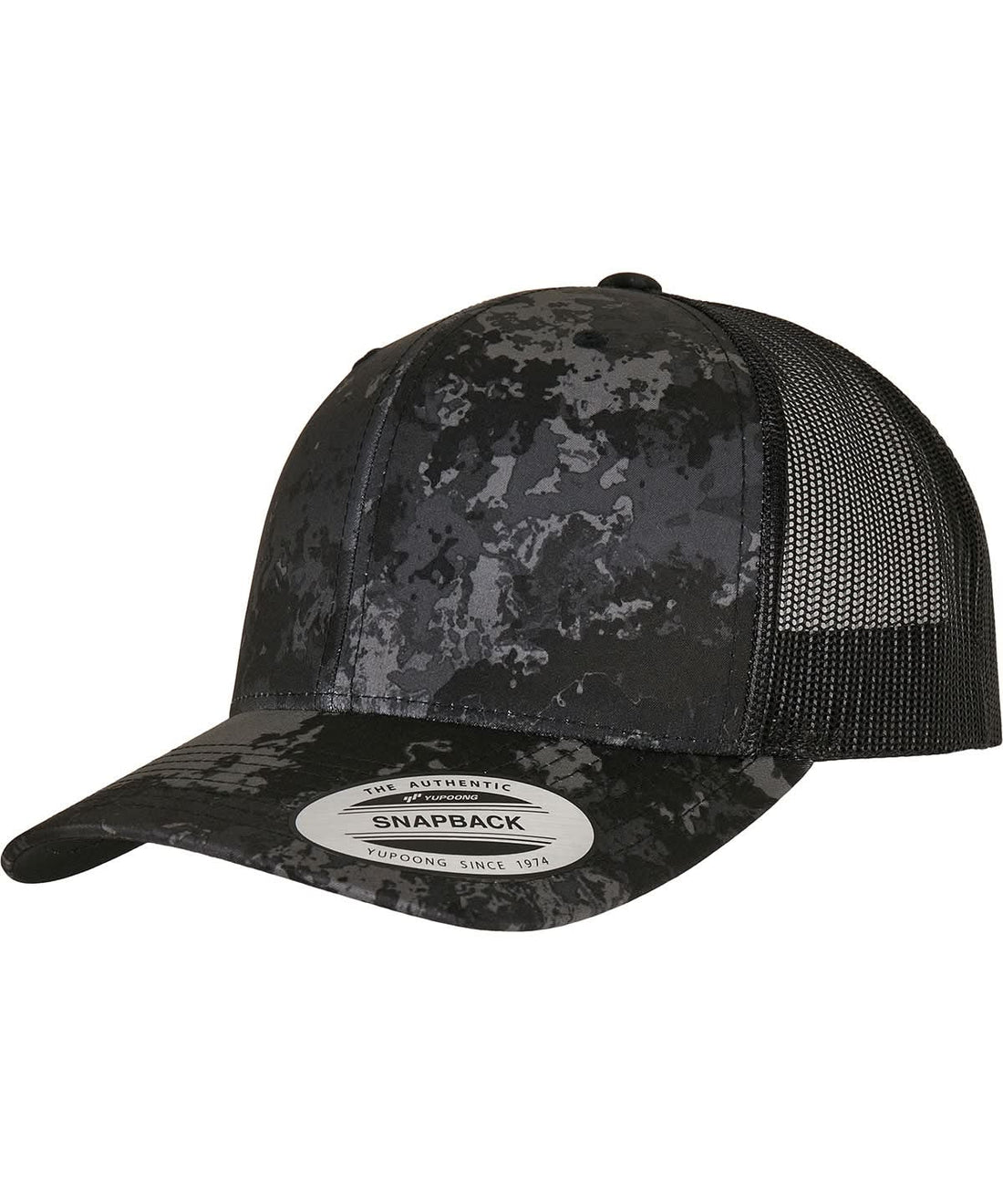 Flexfit By Yupoong Yp Classics Veil Camo Retro Trucker Cap 6606Vc YP239 - Poseidon Black One size - Customisable Caps