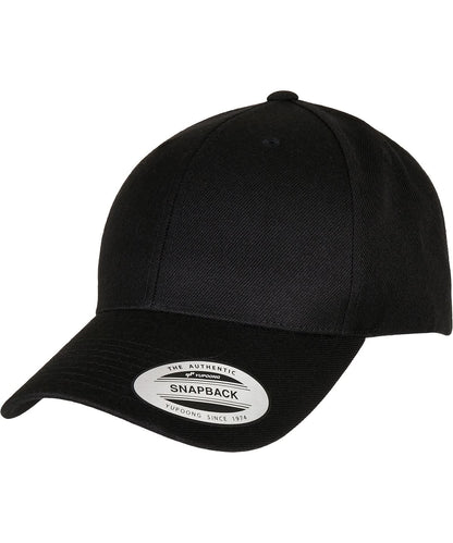 Flexfit By Yupoong Premium Curved Visor Snapback Cap 6789M YP240 - Black One size - Customisable Caps