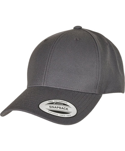 Flexfit By Yupoong Premium Curved Visor Snapback Cap 6789M YP240 - Dark Grey One size - Customisable Caps