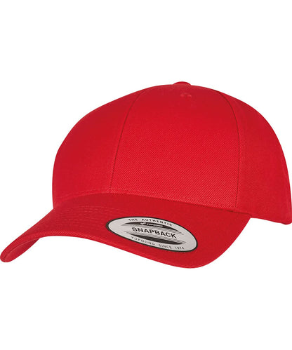Flexfit By Yupoong Premium Curved Visor Snapback Cap 6789M YP240 - Red One size - Customisable Caps