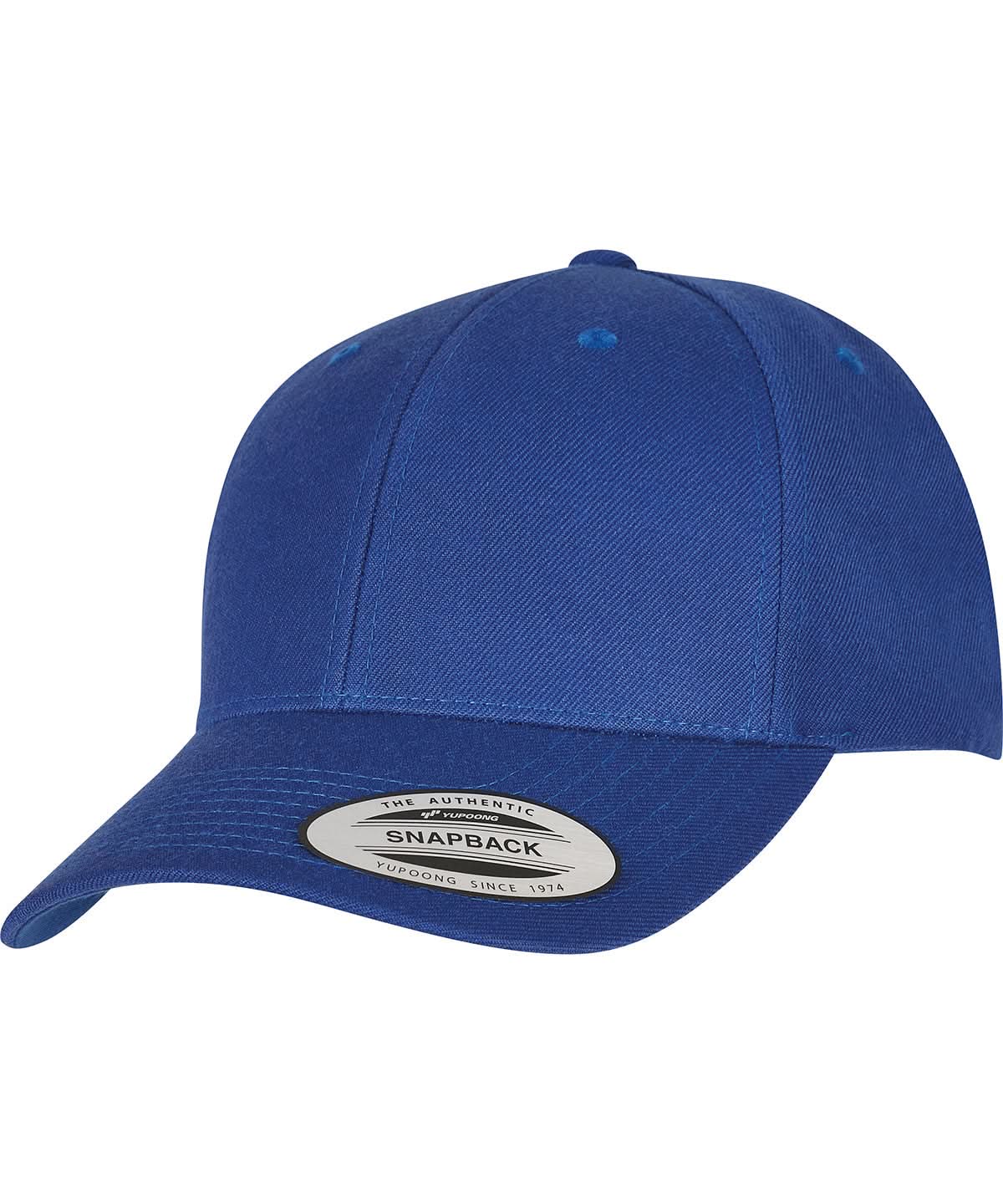 Flexfit By Yupoong Premium Curved Visor Snapback Cap 6789M YP240 - Royal One size - Customisable Caps