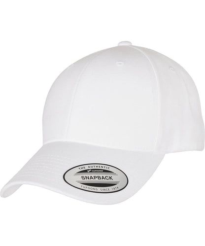 Flexfit By Yupoong Premium Curved Visor Snapback Cap 6789M YP240 - White One size - Customisable Caps