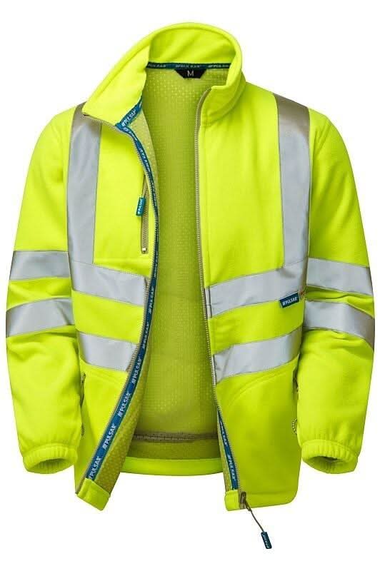 Pulsar Hi Vis Yellow Interactive Fleece Jacket P507 - Yellow - Customisable Jackets