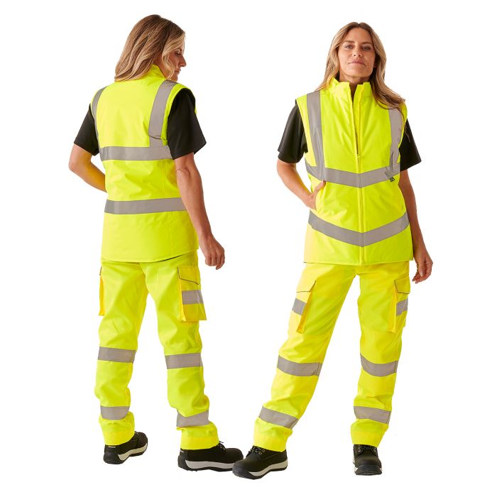 Supertouch - Ladies Hi Vis Yellow Anjali Body Warmer - HV304 - - Customisable Jacket