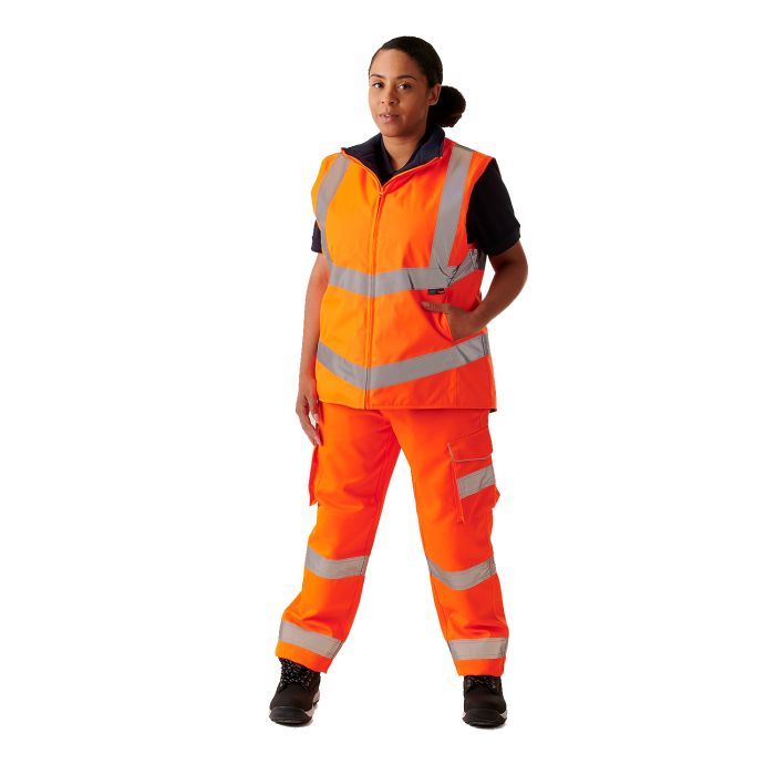 Supertouch - Ladies Hi Vis Orange Anjali Body Warmer - HV305 - - Customisable Jacket