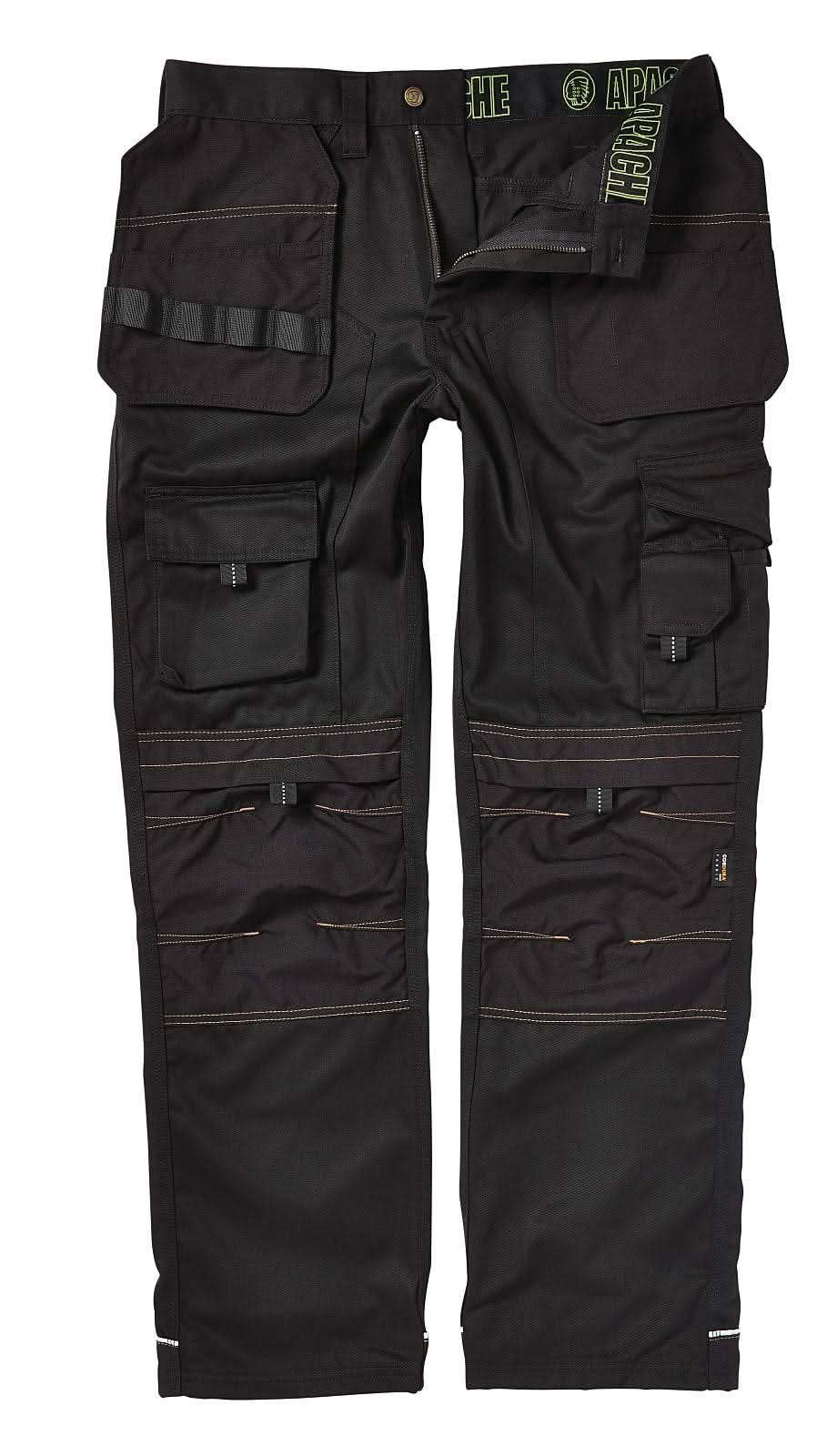 Apache Workwear Black Knee Pad Holster Trousers Apache - Black Grey - Customisable Trousers