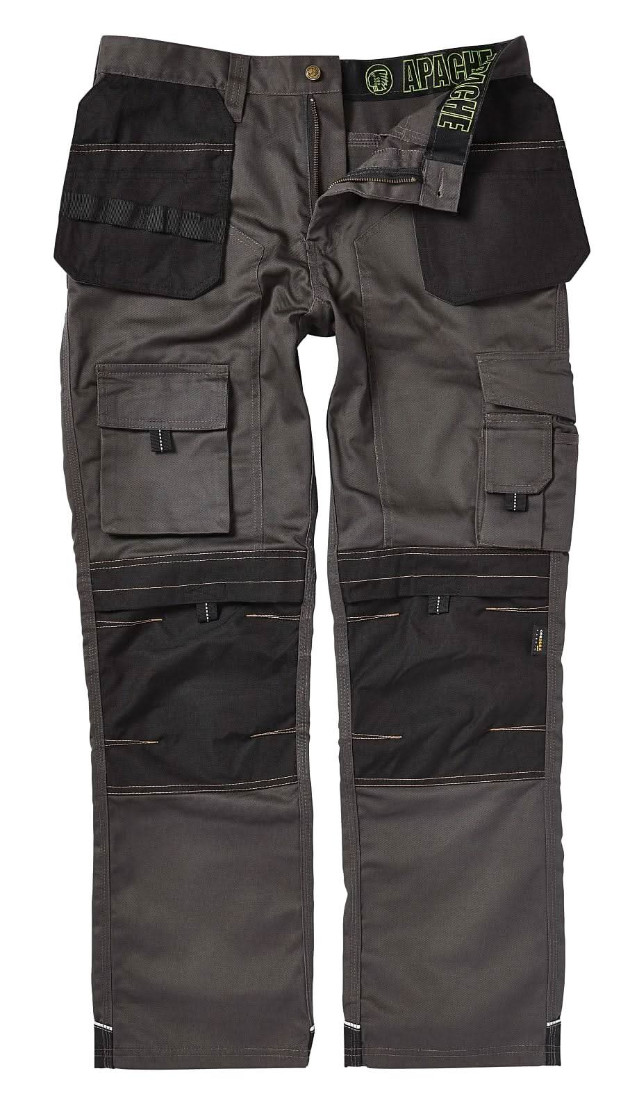 Apache Workwear GreyBlack Knee Pad Holster Trousers Apache - Grey Black - Customisable Trousers