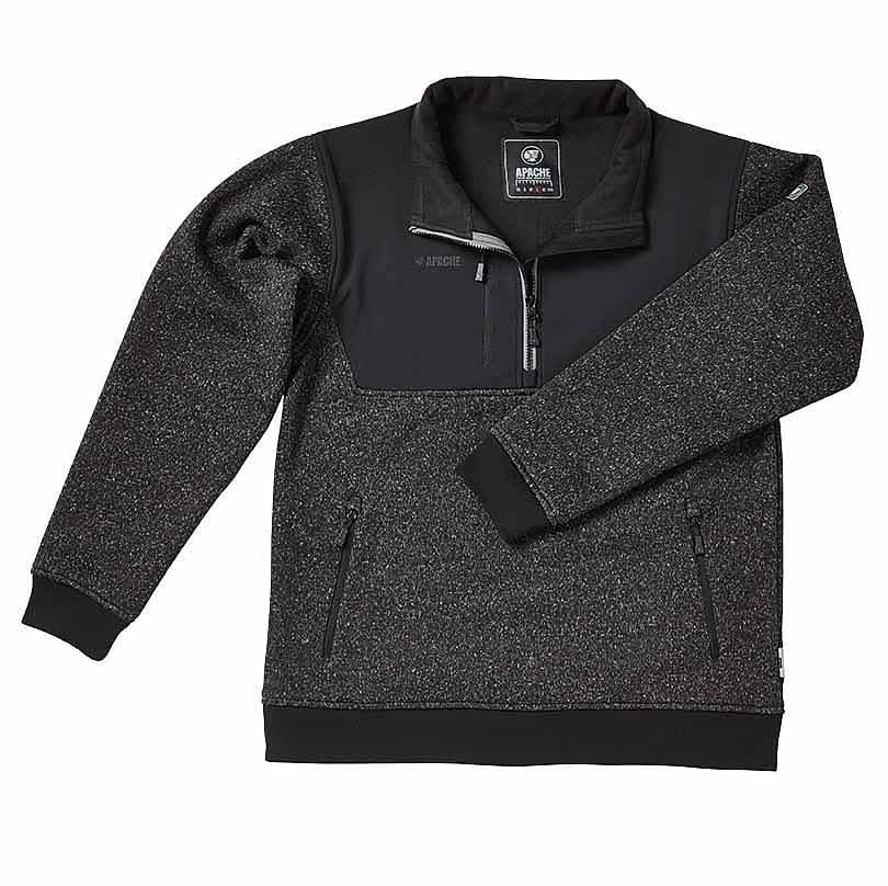 Apache Workwear ATS Zipped Knit Sweater Apache - Grey Black - Customisable Sweatshirts