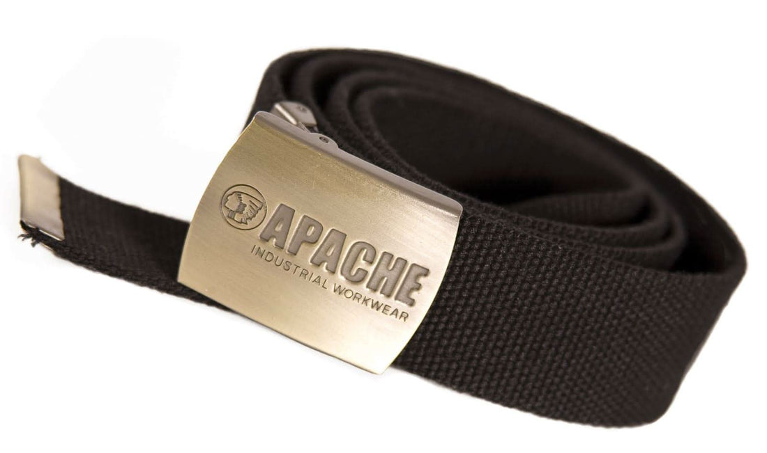 Apache Workwear Canvas Belt Apache - Black One Size - Customisable Work Belts