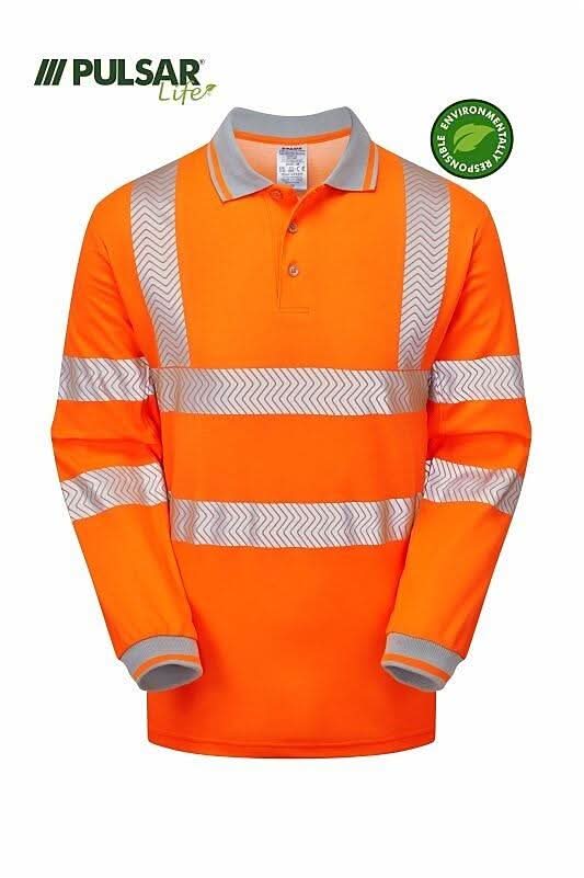 Pulsar LIFE GRS Ladies Long Sleeve Polo Shirt LFE954 - Orange - Customisable Polos
