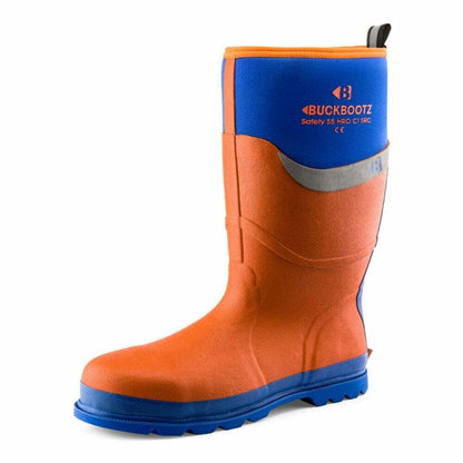 BuckBootz Insulated Safety Wellington Boots - BBZ6000 - Orange Blue - Customisable Wellingtons
