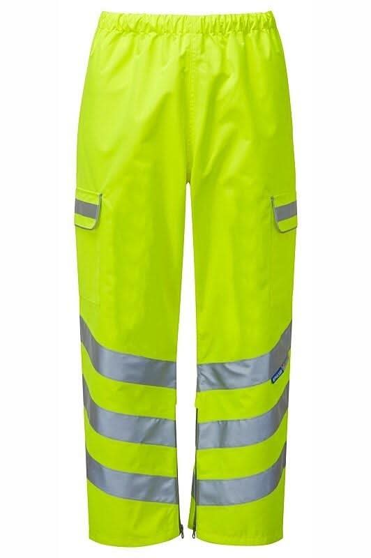 Pulsar Hi Vis Yellow Waterproof Over Trousers P206TRS - Yellow - Customisable Trousers