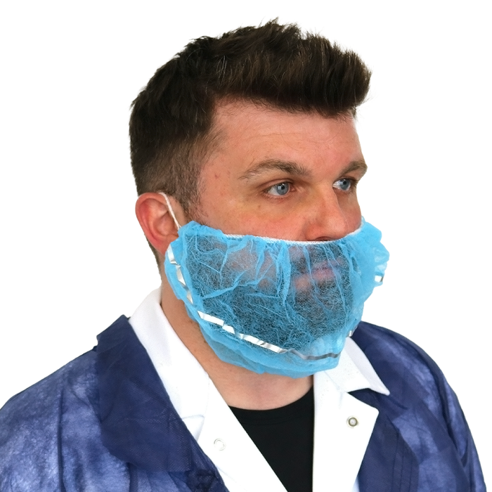 Non-Woven Detectable Beard Mask Blue - DM35 - - Customisable Facewear
