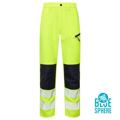 Essentials Hi Vis Eco Coolair 4-Way Stretch Yellow Trousers - ESS11 - - Customisable TROUSERS