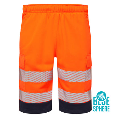 Essentials Hi-Vis Eco CottonCool Orange Shorts - ESS14 - - Customisable SHORTS