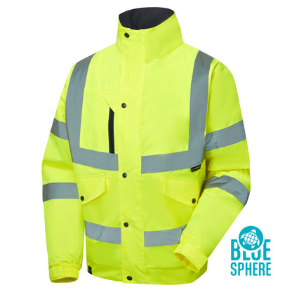 Supertouch Blue Sphere - Supertouch Eco Hi Vis Yellow Bomber Jacket - EHV01 - - Customisable Jacket