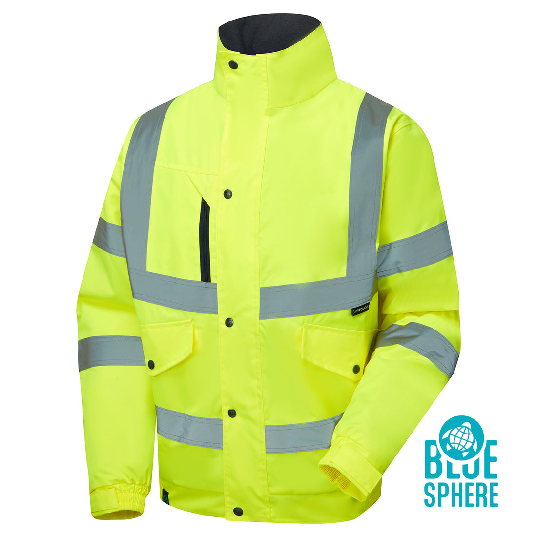 Supertouch Blue Sphere - Supertouch Eco Hi Vis Yellow Bomber Jacket - EHV01 - Yellow - Customisable Jacket
