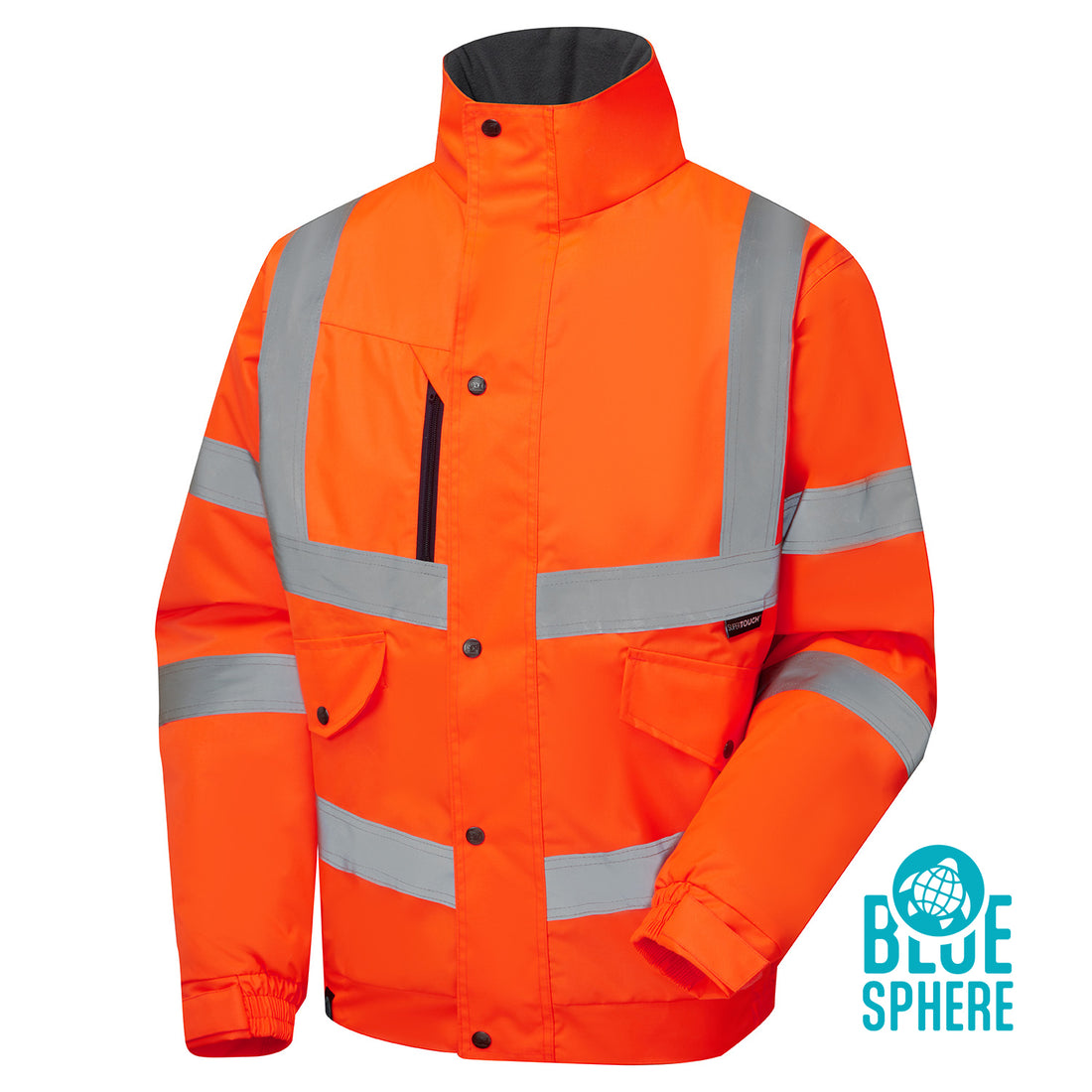 Supertouch Blue Sphere - Supertouch Eco Hi Vis Orange Bomber Jacket - EHV02 - Orange - Customisable Jacket