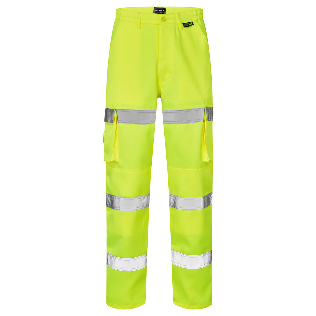Supertouch - Hi Vis 3 Band Combat Trousers - H58 - Yellow - Customisable Trousers