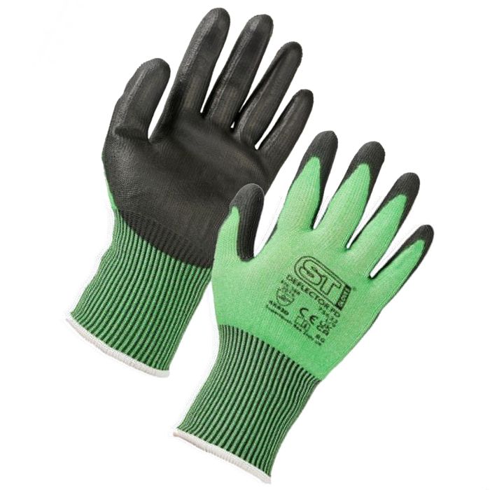Supertouch - Deflector PD Cut Resistant PU Gloves - G253 - Green - Customisable General Handling